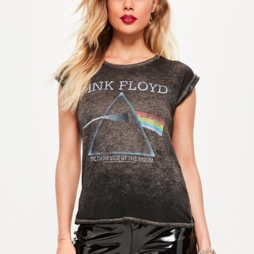Pink Floyd Burnout Graphic Band Tee Black